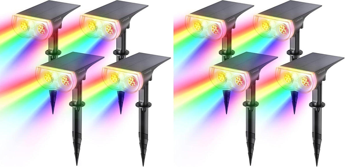 Linkind Halloween Solar Lights Outdoor Spotlight Waterproof RGB 2 Pack
