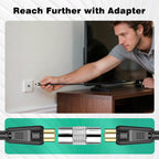 Ancable TV Aerial Cable with Coaxial Adapter 1M White TV Ariel Lead