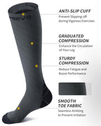 CAMBIVO Compression Socks for Women & Men 2 Pairs, Travel Flight Socks