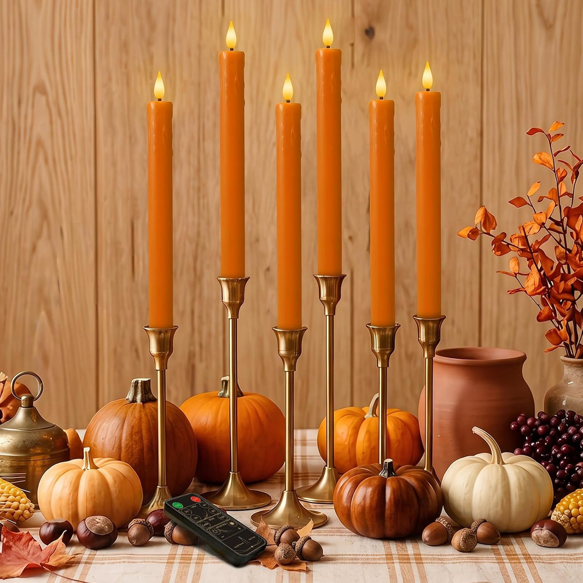 Homemory Real Wax LED Flameless Taper Candles with Remote Timer, 9.6 Inches Ivory Fake Candlesticks, Dripless Battery Operated Window Candle with 3D Flickering Flame for Fireplace Xmas Halloween