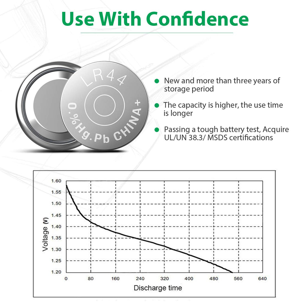 LiCB 20 PCS LR44 AG13 357 303 SR44 A76 Battery 1.5V Button Coin Cell Batteries for Small Electronics