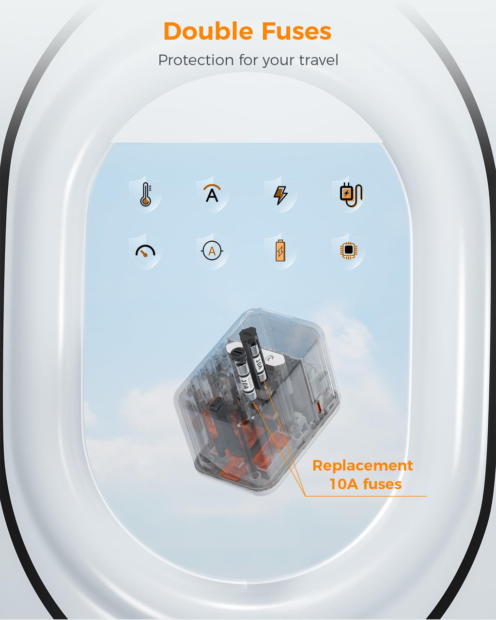 TESSAN Universal Travel Adapter Worldwide with 2 USB C and 2 USB A Ports