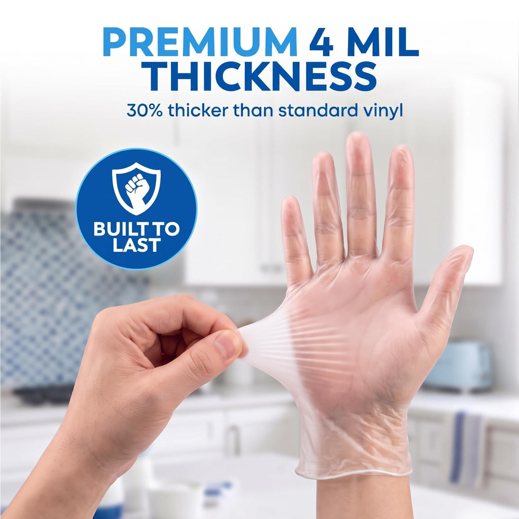 Keppi 600 Pack Disposable Food Prep Gloves – Clear Polyethylene, Latex- BPA & Powder-Free – Bulk Kitchen Gloves for Cooking, Catering, BBQ, Baking, Restaurant Food Handling