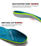Plantar Fasciitis Arch Support Orthopedic Insoles Relieve Flat Feet Heel Pain Shock Absorption Comfortable Inserts(Size:UK-7,Length:10.25",Green)