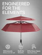 Repel Windproof Travel Umbrella - Compact & Withstands Winds up to 100MPH, Strongest Premium Auto Folding Umbrella for Rain and Sun - Durable, Light & Portable for Women & Men, Fits Backpack & Cars