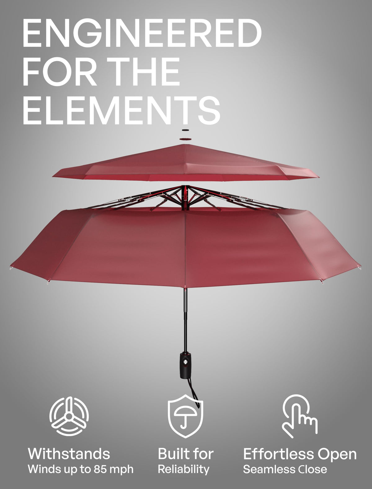 Repel Windproof Travel Umbrella - Compact & Withstands Winds up to 100MPH, Strongest Premium Auto Folding Umbrella for Rain and Sun - Durable, Light & Portable for Women & Men, Fits Backpack & Cars