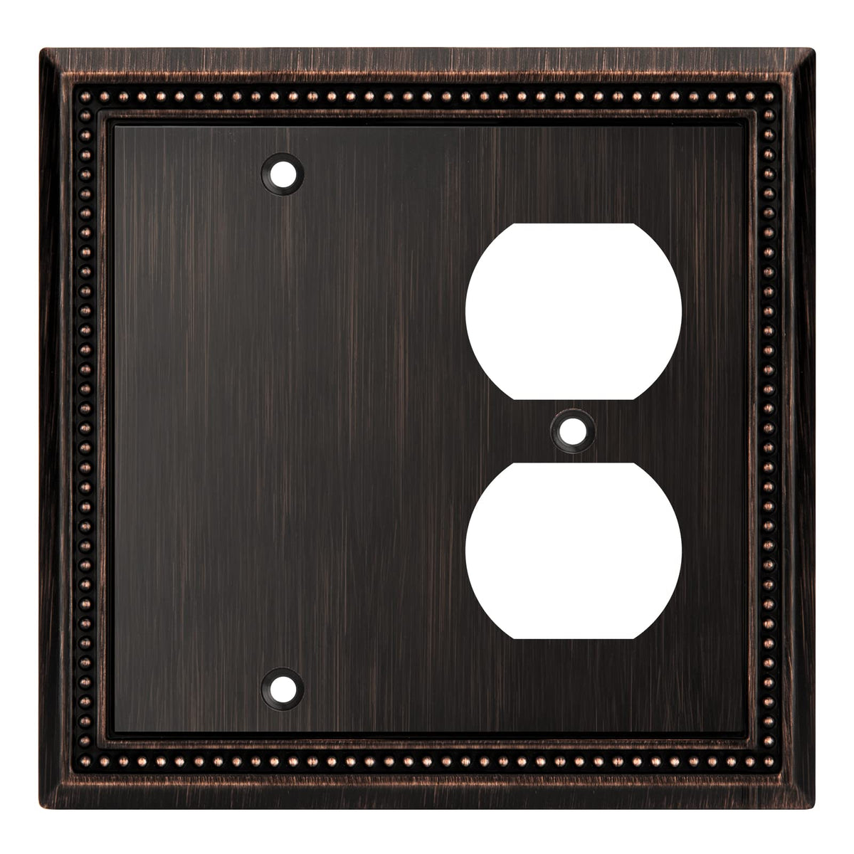Sunken Pearls Heavy-Duty 4 Toggle Light Switch Plate, Antique Brass, 1 Pack