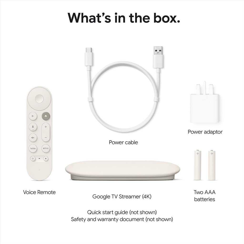 Google TV Streamer (4K) - Fast Streaming Entertainment With Voice Search Remote - Watch Movies, Shows, Live TV and Netflix in 4K HDR - Smart Home Control - 32 GB Storage - Porcelain