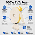 EVA Weather Stripping Foam Insulation Tape with Adhesive Foam Door Seal Weather Strip for Door Frame/Window/Gaps/Insulation/Buffer