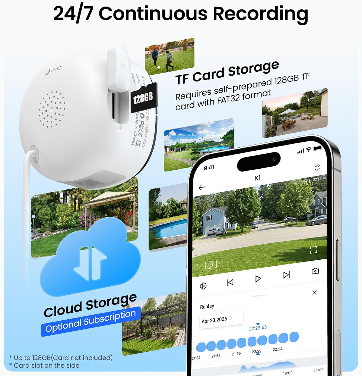 wansview 5G Window Security Camera - 2K Indoor Camera for Home Security, K1