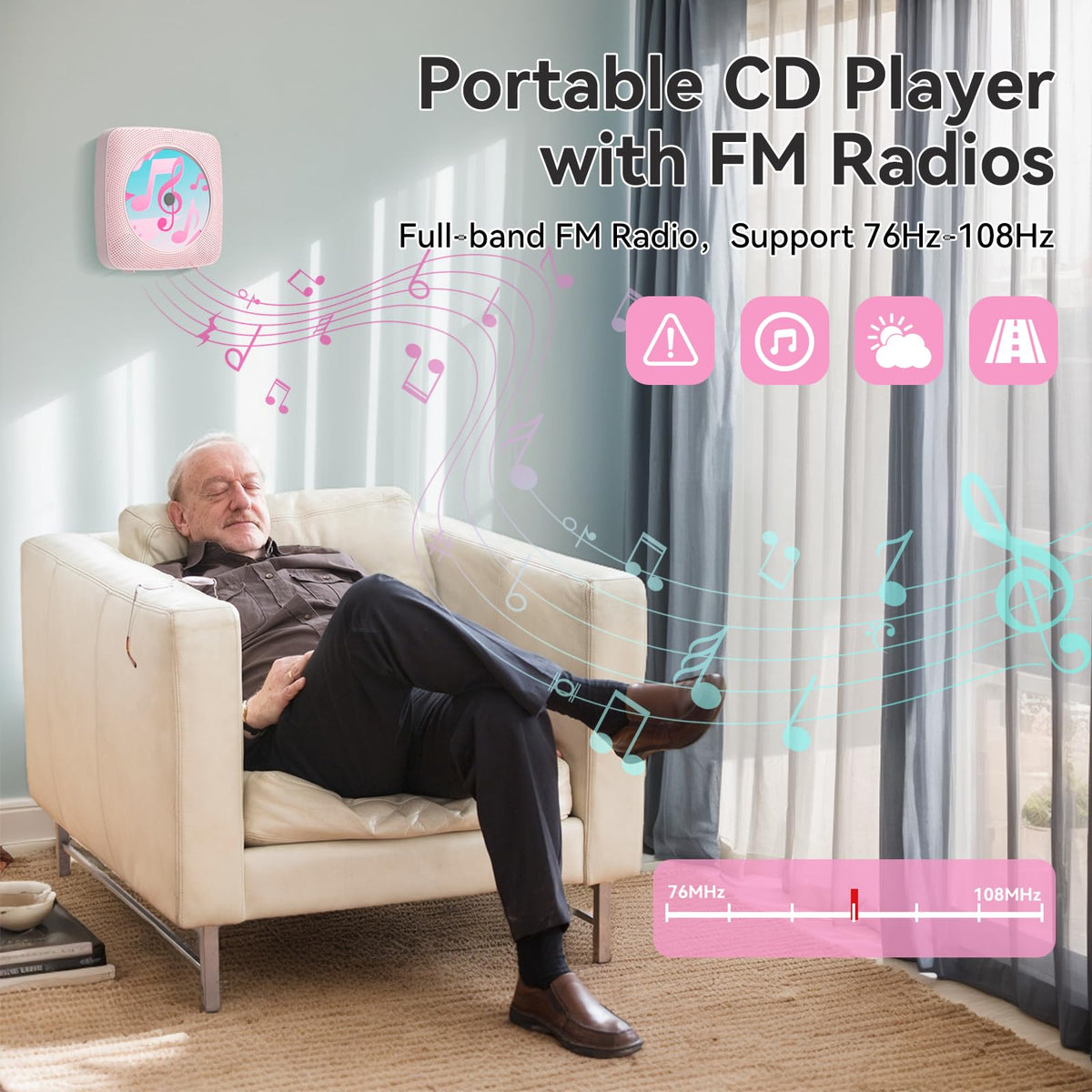 CD Player Portable: Kegaudio CD Players for Home with Speakers Bluetooth