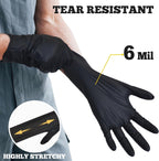 TitanFlex Disposable Nitrile Exam Gloves - 6-mil, Black, Heavy Duty, Latex Free, Food Safe for Cooking