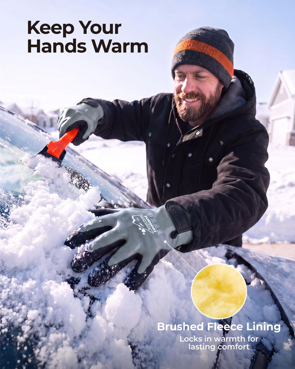 toolant 100% Waterproof Winter Work Gloves, Thermal Insulation with Grip