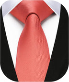 HISDERN Skinny Tie Solid Color 6cm Slim Ties for Men Wedding Classic Formal Business Necktie