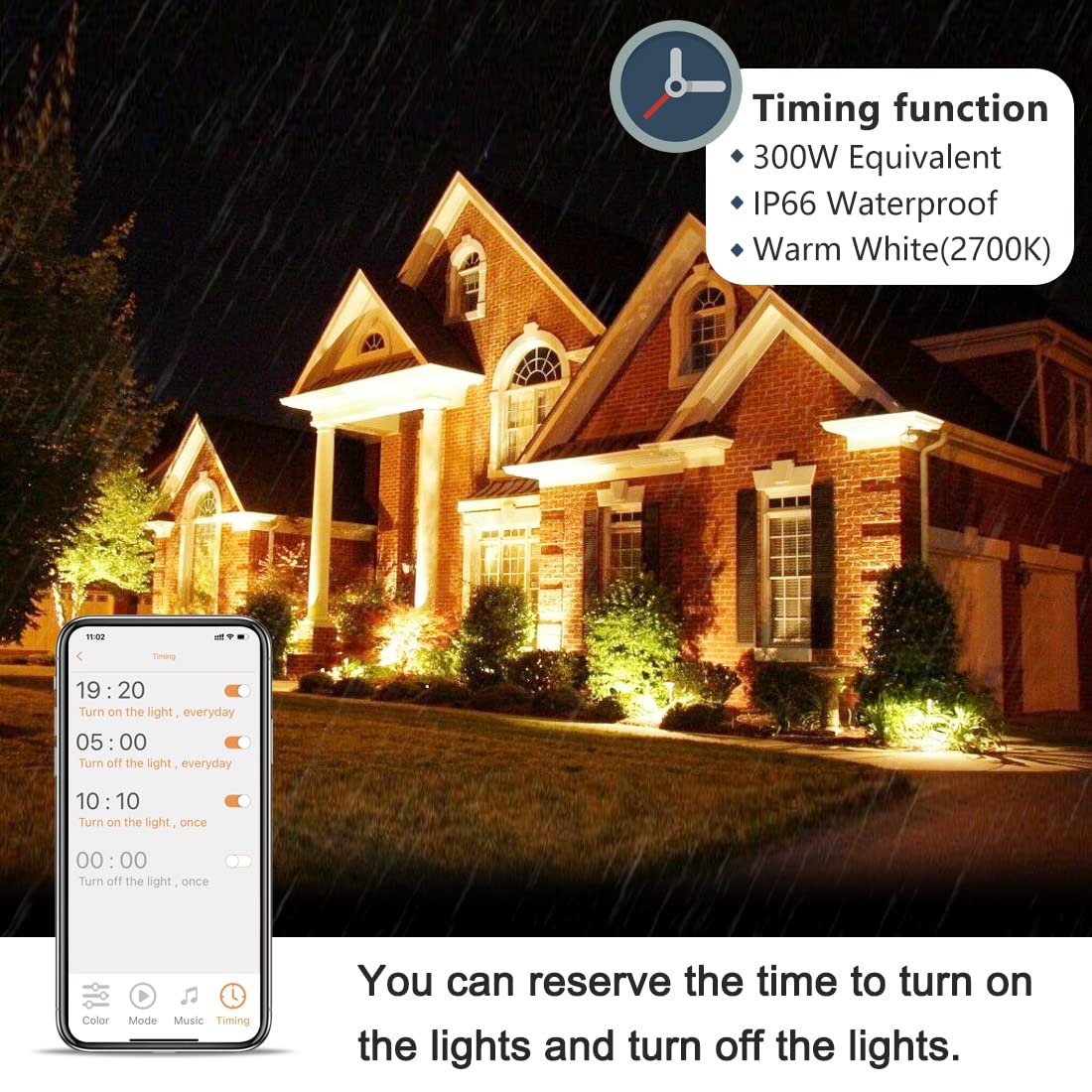 MELPO Led Flood Light 30W, 300W Equivalent Outdoor Color Changing Lights