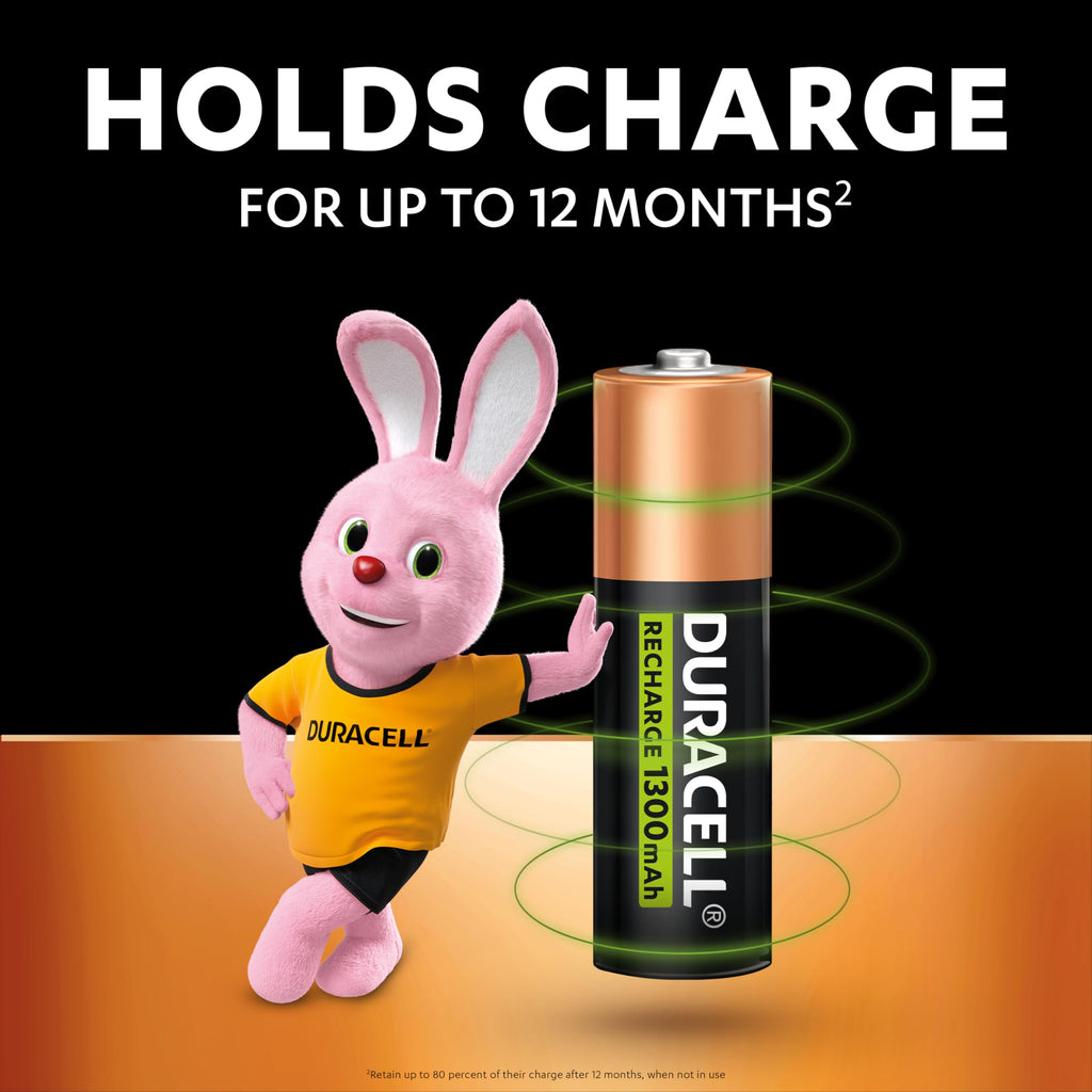 DURACELL AAA Rechargeable Batteries (4 Pack) 1.2V, 750 mAh NiMH