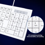 Rii RK907 USB Wired Keyboard Full Size Office Keyboard Compatible with Mac PC Tablet Windows Android Microsoft UK Layout