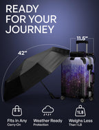 Repel Windproof Travel Umbrella - Compact & Withstands Winds up to 100MPH, Strongest Premium Auto Folding Umbrella for Rain and Sun - Durable, Light & Portable for Women & Men, Fits Backpack & Cars