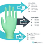 UNIGLOVES Black Pearl Nitrile Examination Gloves - Multipurpose, Powder Free and Latex Free Disposable Gloves - Box of 100 Gloves, Black, Large (GP0034)