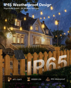 Brightown 52FT Solar String Lights Outdoor Waterproof, Last 30+ Hrs Runtime