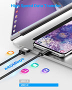 USB C Charger Cable 3M 2Pack Type C Charger Fast Charging 3A Lead Braided for Samsung Galaxy S23 S22 S21 S20 S10 S9 S8 A12 A13 A20e A21s A53 A70,Google Pixel 7 6,Huawei P30 P40,Sony Xperia,Switch,PS5