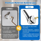 Hibbent Universal Metal Front Mount Toilet Handle Replacement Kit