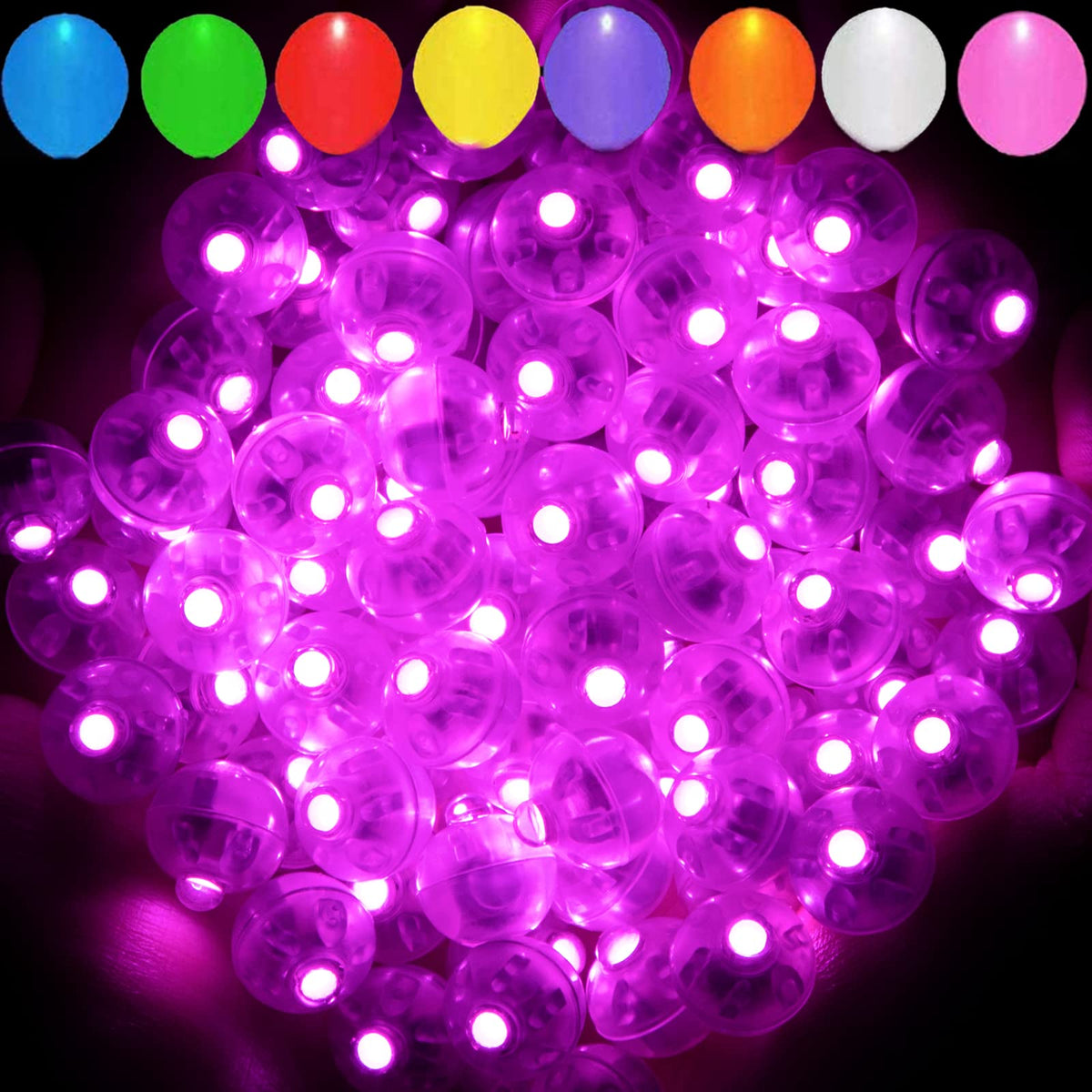Aogist 200pcs 10-Colors Mini Lights with Hook,Long Standby Time Waterproof LED Balloon Light,Battery Powered,Ball Lamp for Balloon Paper Lantern Birthday Party Christmas Halloween