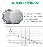 LiCB 10 PCS LR1130 AG10 SR1130 LR54 Battery 1.5V Button Coin Cell Batteries,Used in Many Small Electronics, Watch, Calculators, Toys