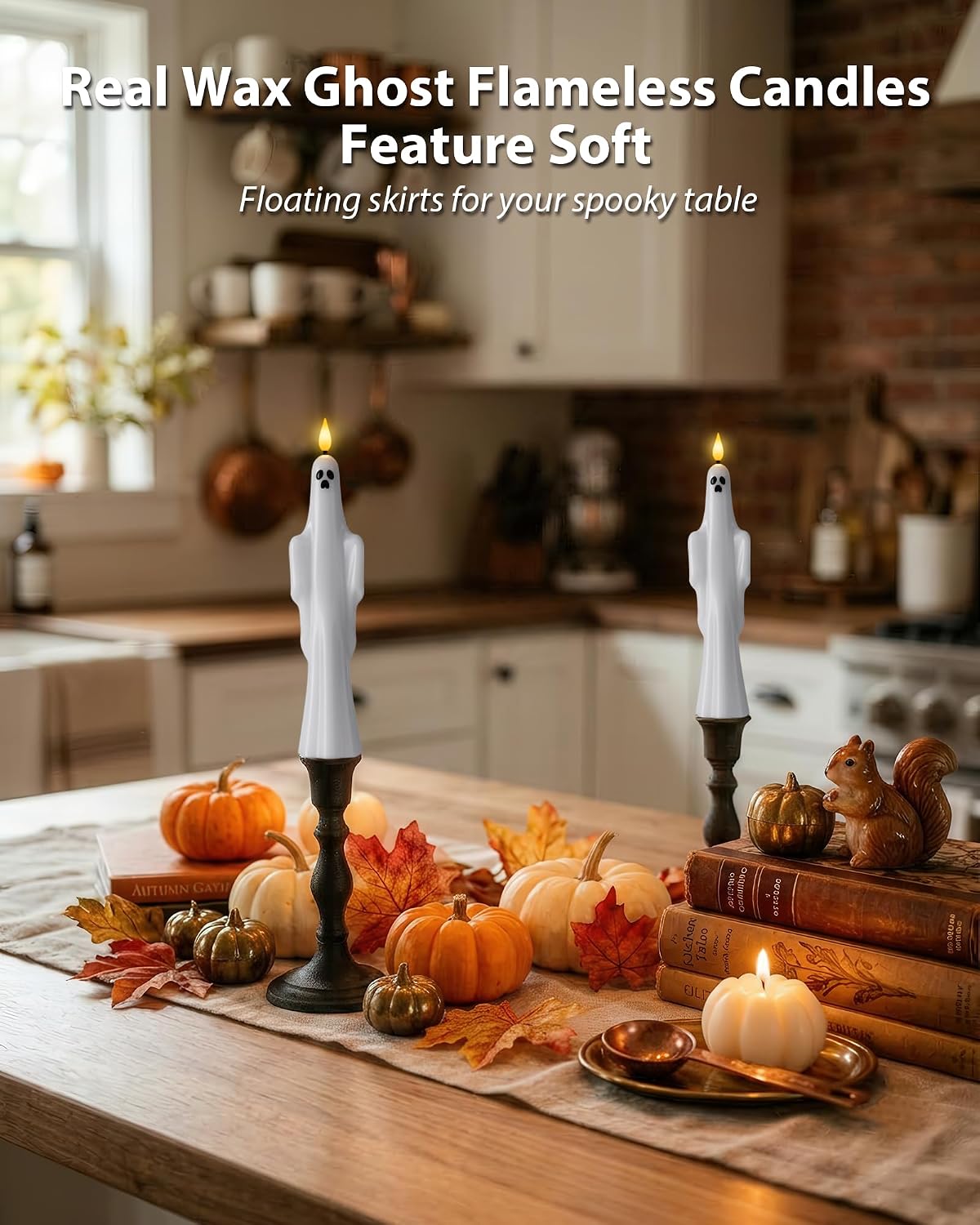 Homemory Real Wax LED Flameless Taper Candles with Remote Timer, 9.6 Inches Ivory Fake Candlesticks, Dripless Battery Operated Window Candle with 3D Flickering Flame for Fireplace Xmas Halloween