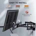 PERLESMITH TV Wall Bracket, Swivel Tilt Wall Mount for 26-70 Inch Flat & Curved TVs up to 45kg, Max. VESA 400x400mm