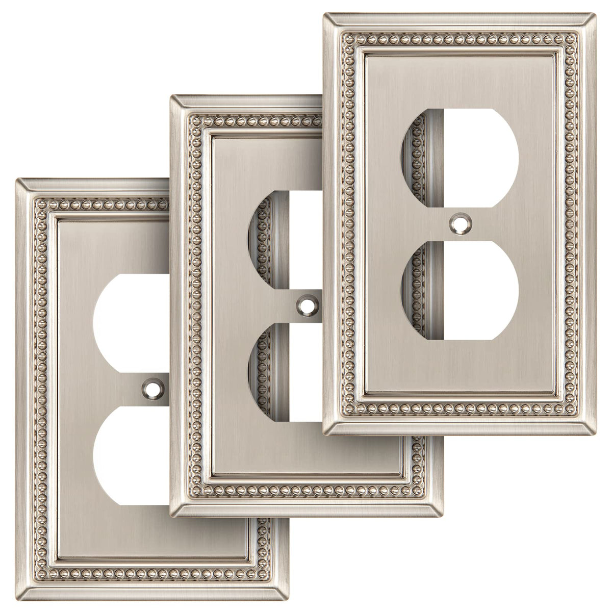 Sunken Pearls Heavy-Duty 4 Toggle Light Switch Plate, Antique Brass, 1 Pack