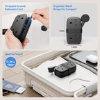 NTONPOWER UK to European Plug Adapter with 1.2M Extension Cable，2 Way Travel Extension Lead with 3 USB(2A+1C) Compact Travel Adapter for Germany France Spain Turkey Greece Iceland etc(Type E/F)
