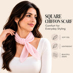 WESTEND CHOICE Square Chiffon Scarves Women's Neck Scarf 50s Retro Bandana