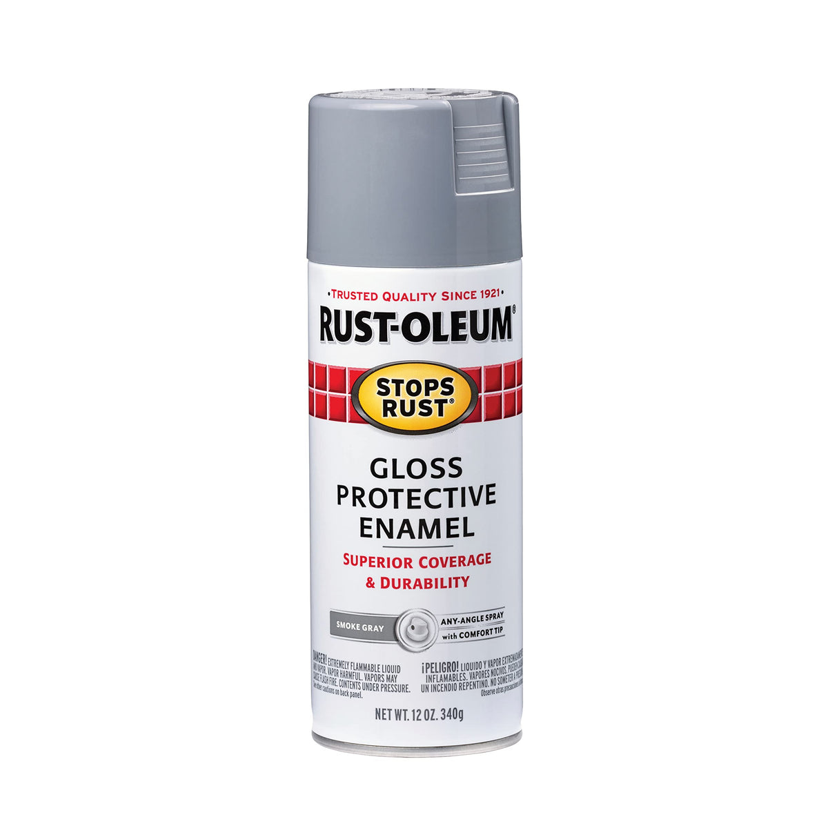 Rust-Oleum 7776830 Stops Rust Spray Paint, 12 oz, Flat Black