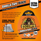 Gorilla Tape Black 11m - Heavy Duty Duct Tape, Hand-Tearable & Extra Strong
