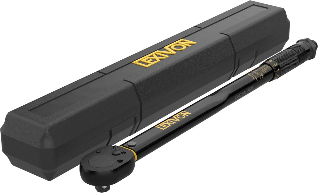 LEXIVON Torque Wrench 1/2-Inch Drive Click 10~150 Ft-Lb/13.6~203.5 Nm (LX-183)