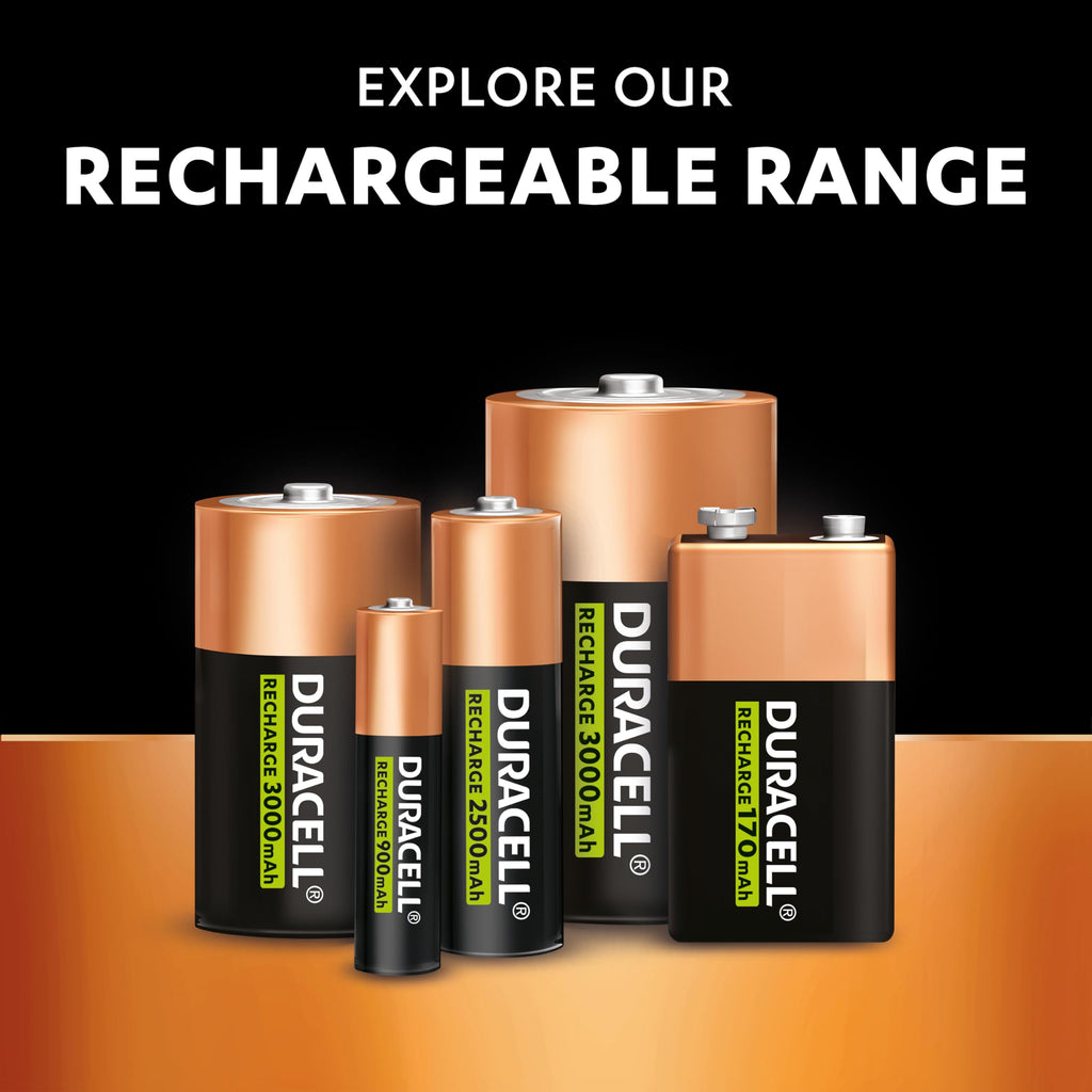 DURACELL AA Rechargeable Batteries (4 Pack) 1.2V, 2500 mAh NiMH