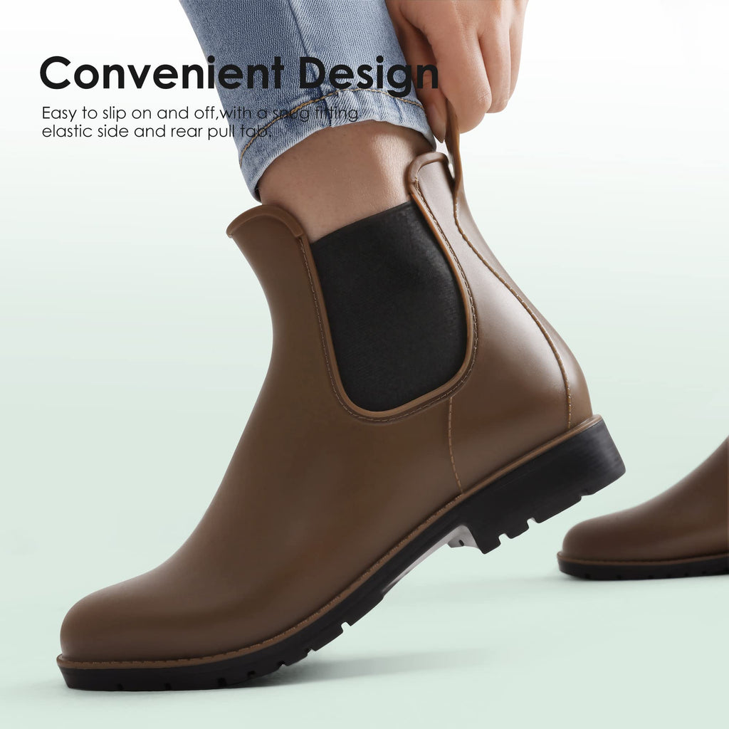 DREAM PAIRS Women's Ankle Wellies Chelsea Rain Boot