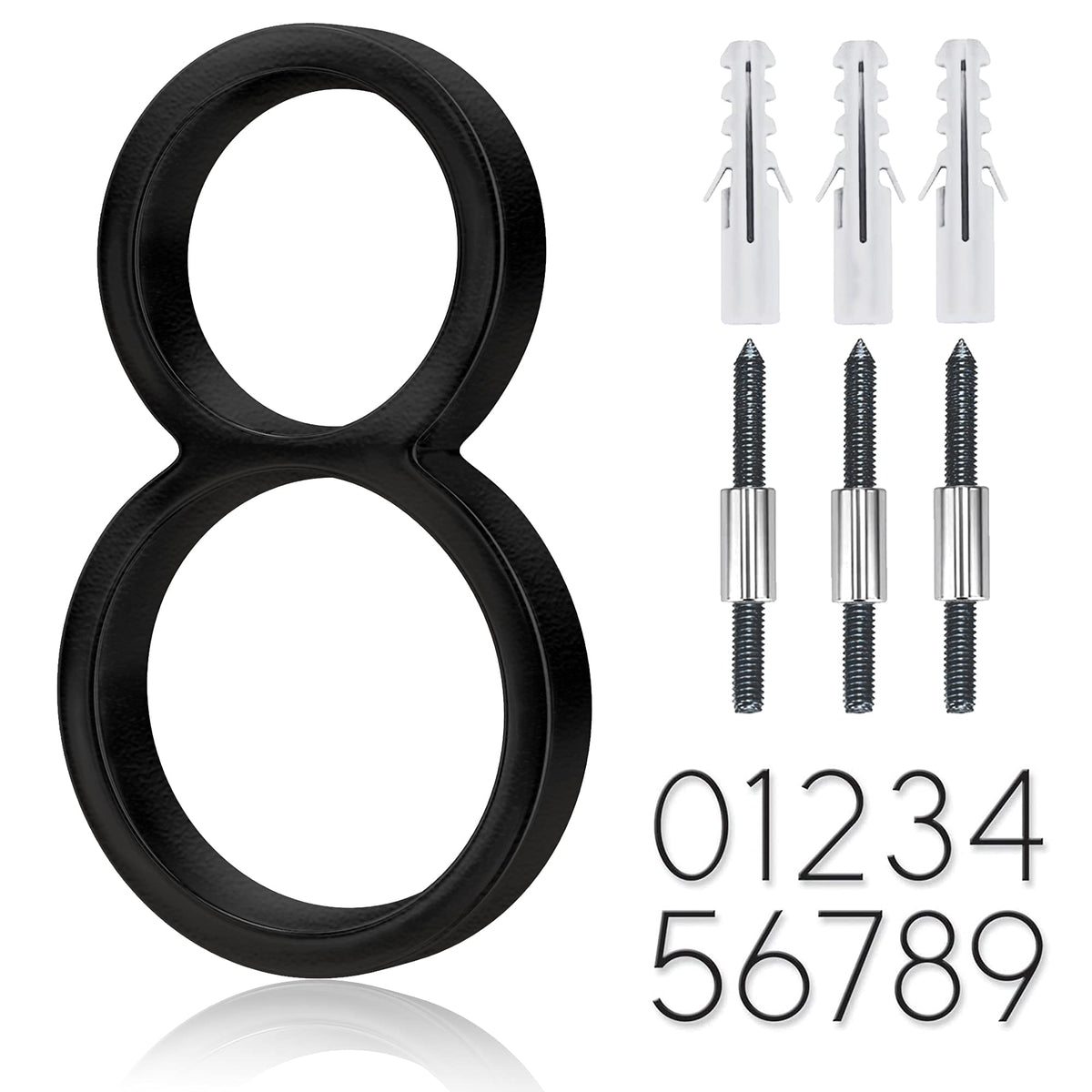 5" Stainless Steel Floating House Number, Metal Modern House Numbers (0)
