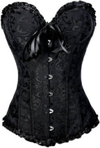 KUOSE Womens Black Basque Body Shaper Overbust Corset Top Plus Size S-6XL