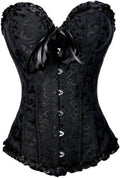 KUOSE Womens Black Basque Body Shaper Overbust Corset Top Plus Size S-6XL