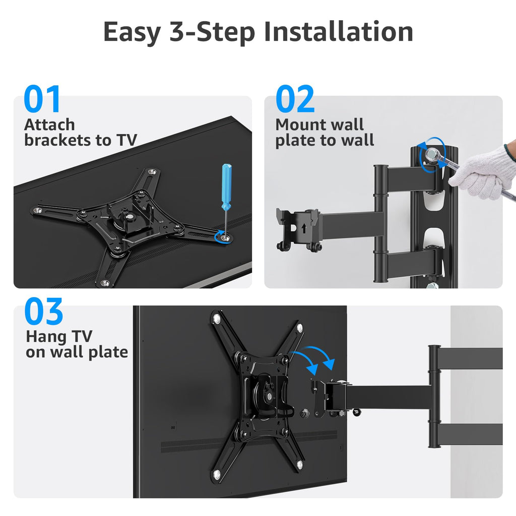 MOUNTUP 550 mm Long Arm TV Wall Bracket for 14–42 Inch TVs & Monitors