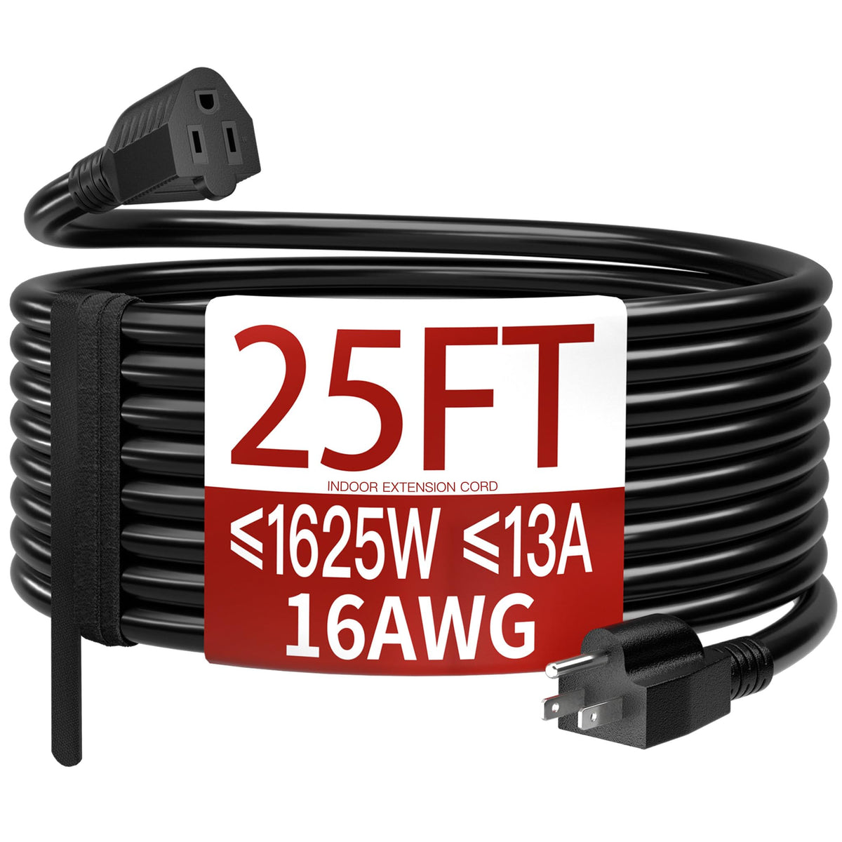Skrizcable 16/3 15 FT Outdoor Extension Cord Waterproof, Black Power Cord