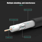 Ancable TV Aerial Cable with Coaxial Adapter 1M White TV Ariel Lead