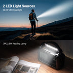 Mesqool Portable Wind Up Hand Crank and Solar Powered Radio with USB Phone Charger, Emergency Radio with SOS Alarm and Flashlight, AM/FM/SW Radio with 12000mAh Rechargeable Battery for Outdoor