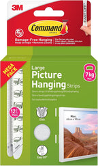 Command Picture Hanging Strips, Large, 12 Pairs (24 Adhesive Strips)