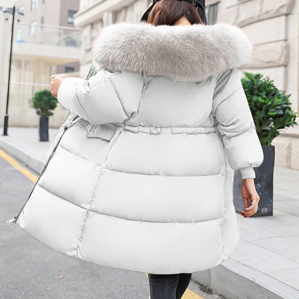 Winter Coats for Women Uk Fleece Jacket Womens Warm Outwear Windproof Plus Size Ladies Trench Coat Baggy Fleece Lined Quilted Puffer Jackets with Hood for Cold Weather