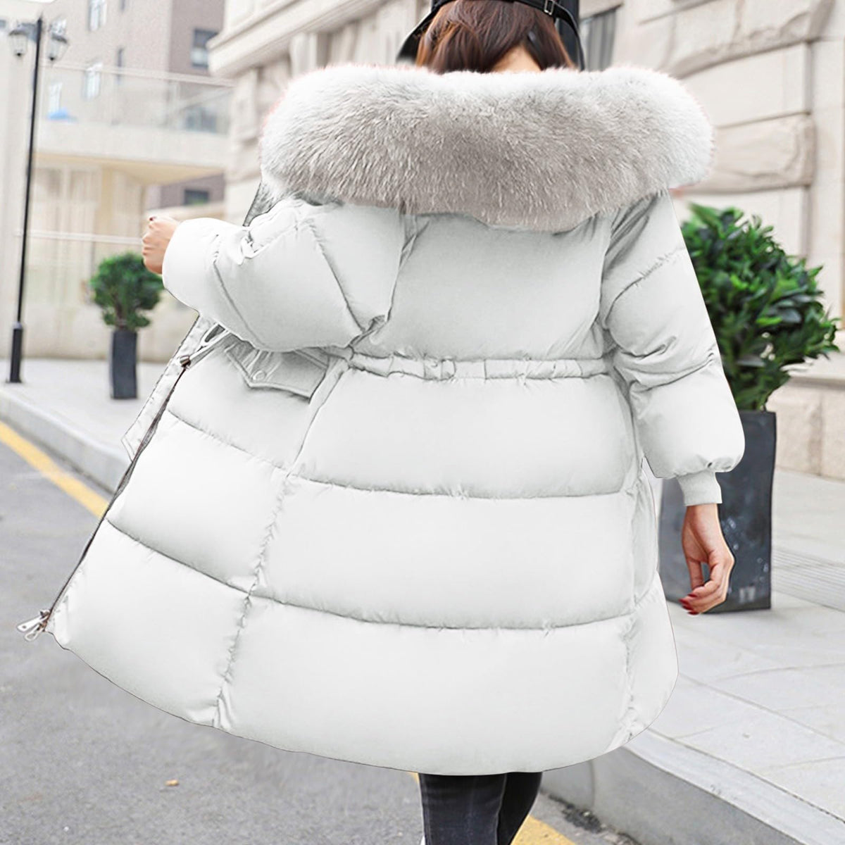 Winter Coats for Women Uk Fleece Jacket Womens Warm Outwear Windproof Plus Size Ladies Trench Coat Baggy Fleece Lined Quilted Puffer Jackets with Hood for Cold Weather