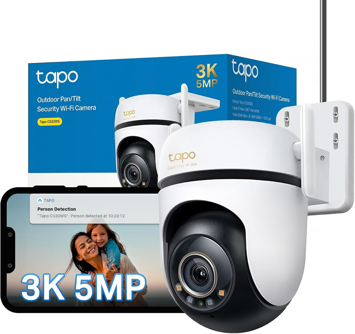 Tapo C530WS 3K 5MP Pan/Tilt Outdoor Security Camera CCTV Camera