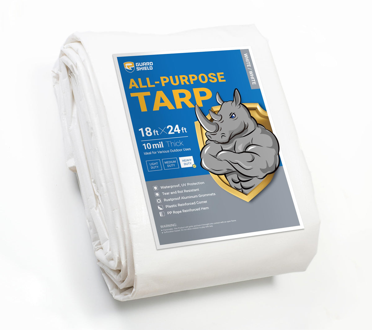 GUARD SHIELD Heavy Duty Tarp 20x30 Feet Silver/Black Multi Purpose Thick Waterproof Poly Tarp Cover 10mil
